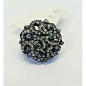 St. John Evening Replacement Black Austrian Crystal Cluster Clip On Earring EUC